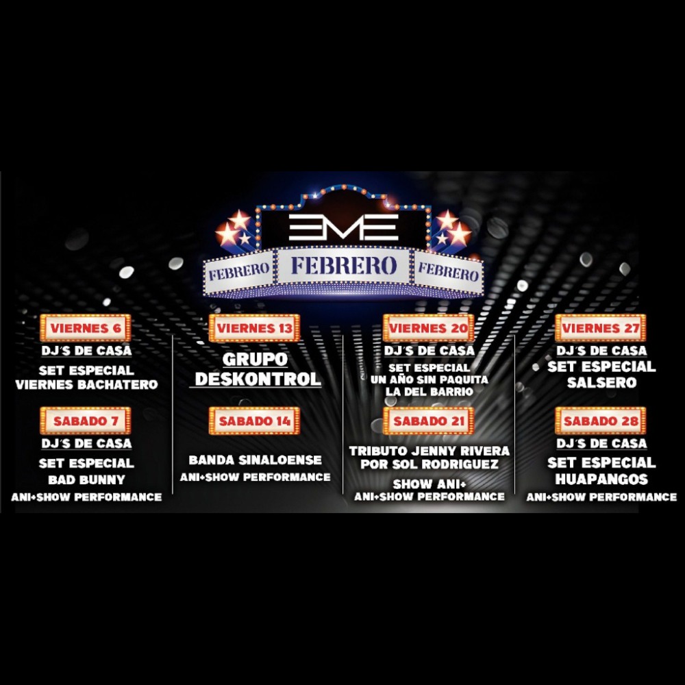 Cartelera Musical Febrero - M Night Club